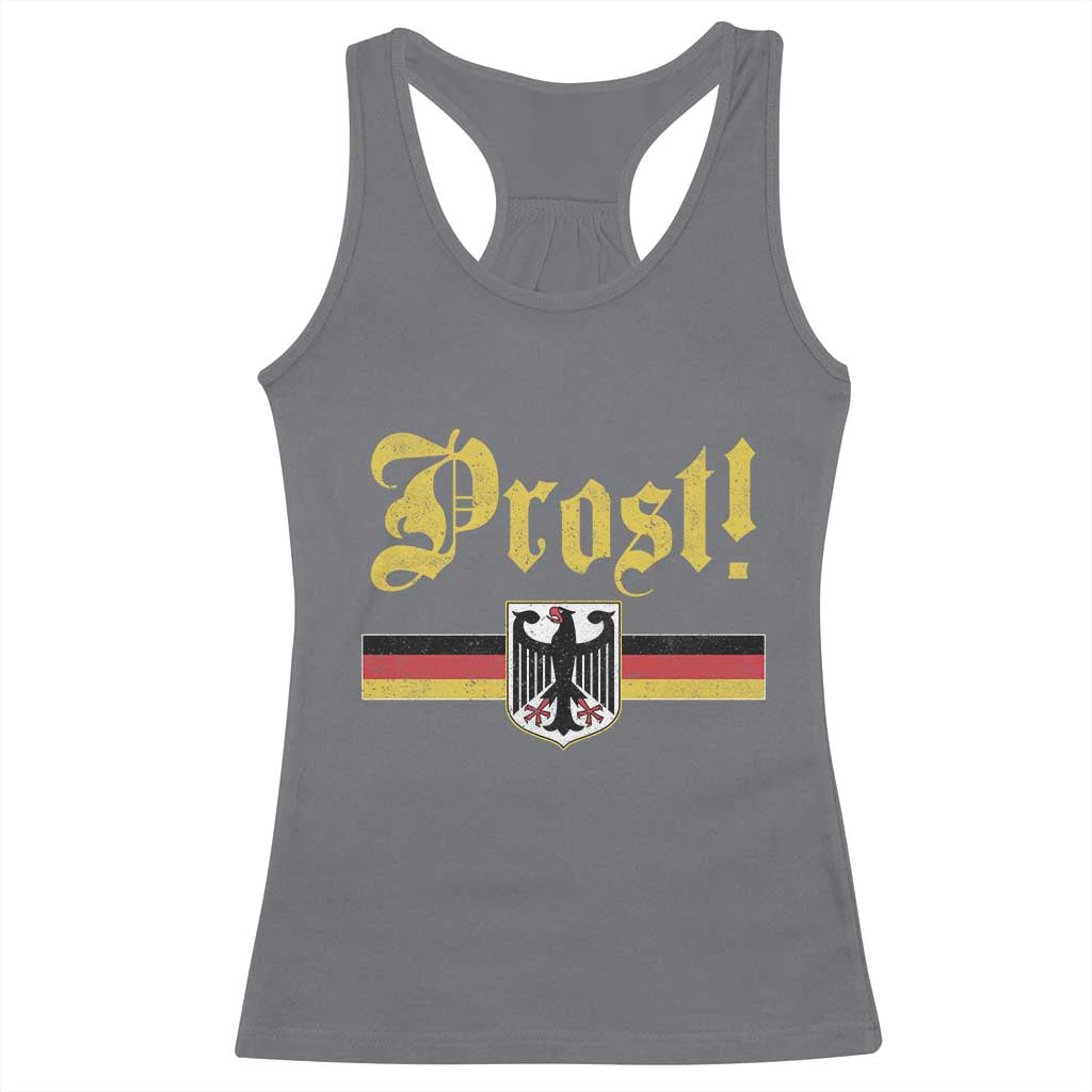 Prost Oktoberfest Beer Drinking Racerback Tank Top German Flag Bundesadler Coat of Arms