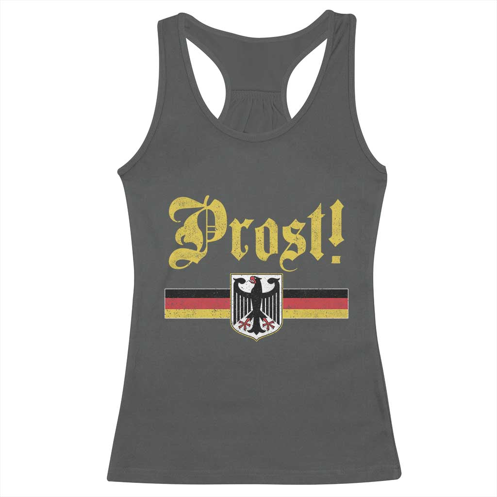 Prost Oktoberfest Beer Drinking Racerback Tank Top German Flag Bundesadler Coat of Arms