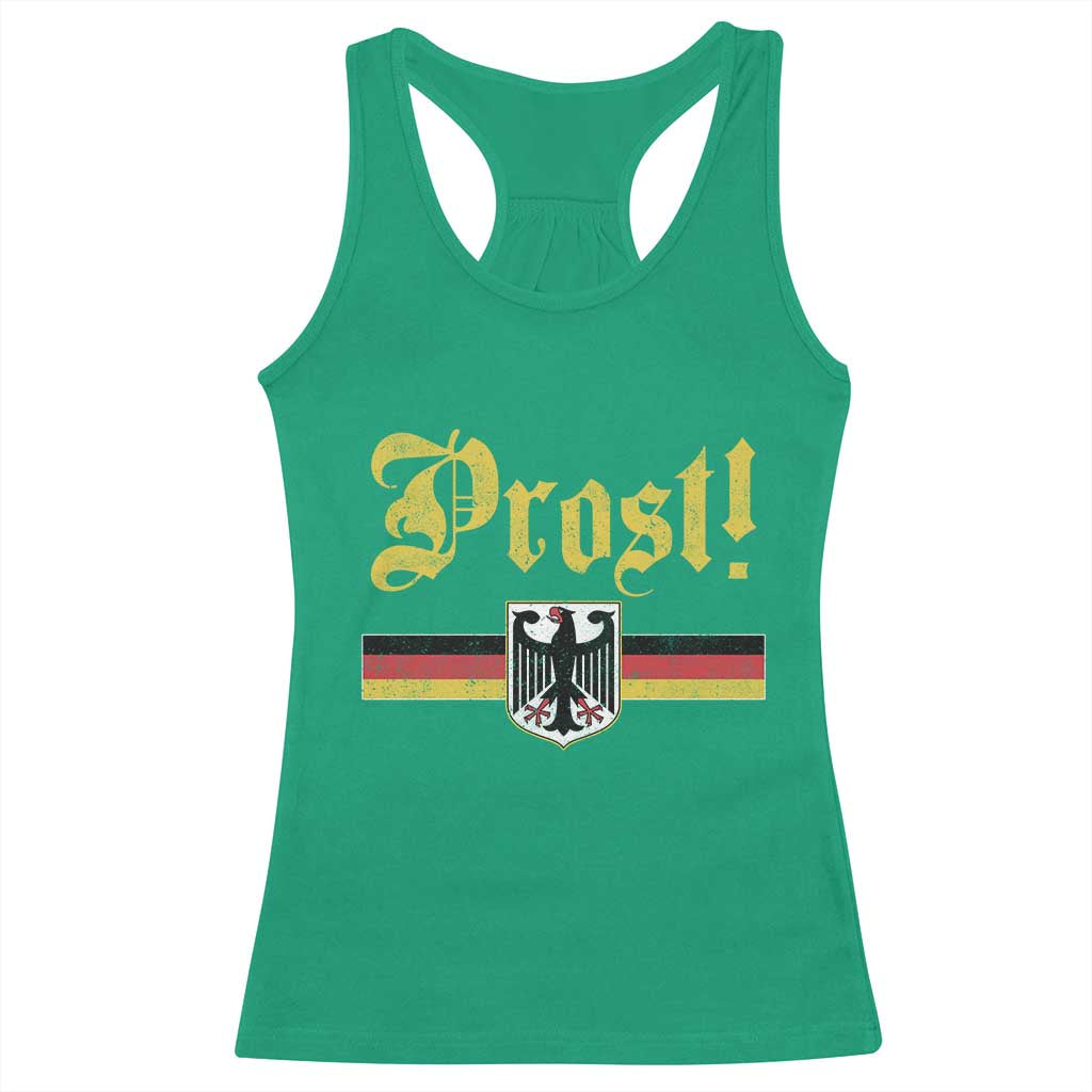 Prost Oktoberfest Beer Drinking Racerback Tank Top German Flag Bundesadler Coat of Arms