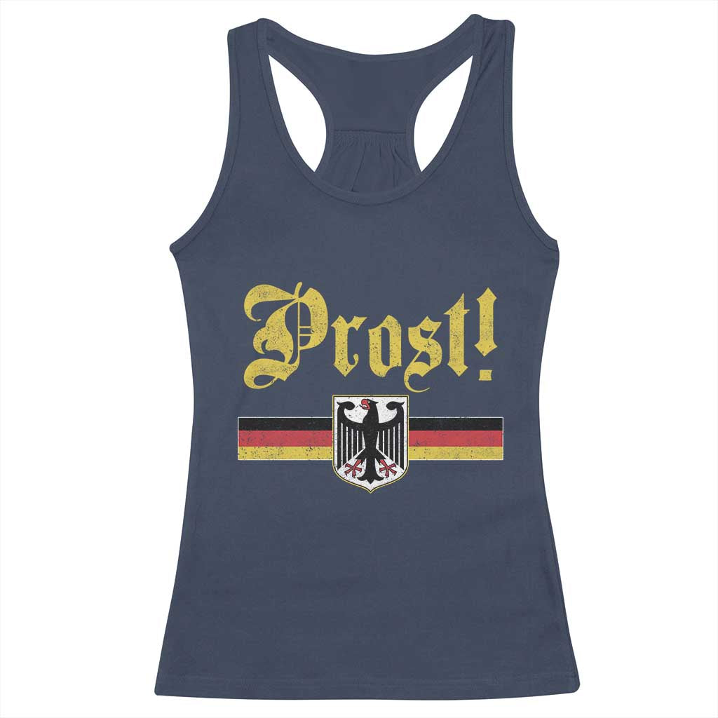 Prost Oktoberfest Beer Drinking Racerback Tank Top German Flag Bundesadler Coat of Arms