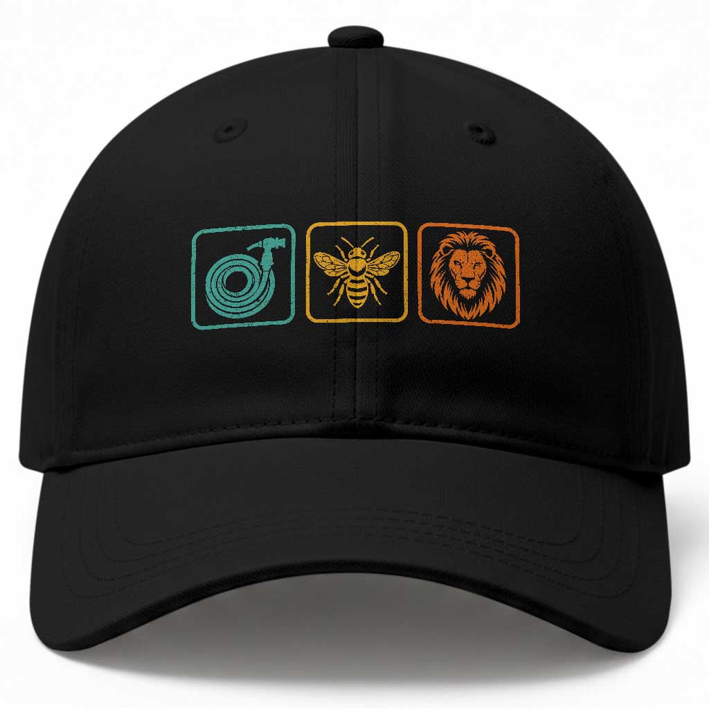 Hose Bee Lion Icons Funny Meme Retro Baseball Cap
