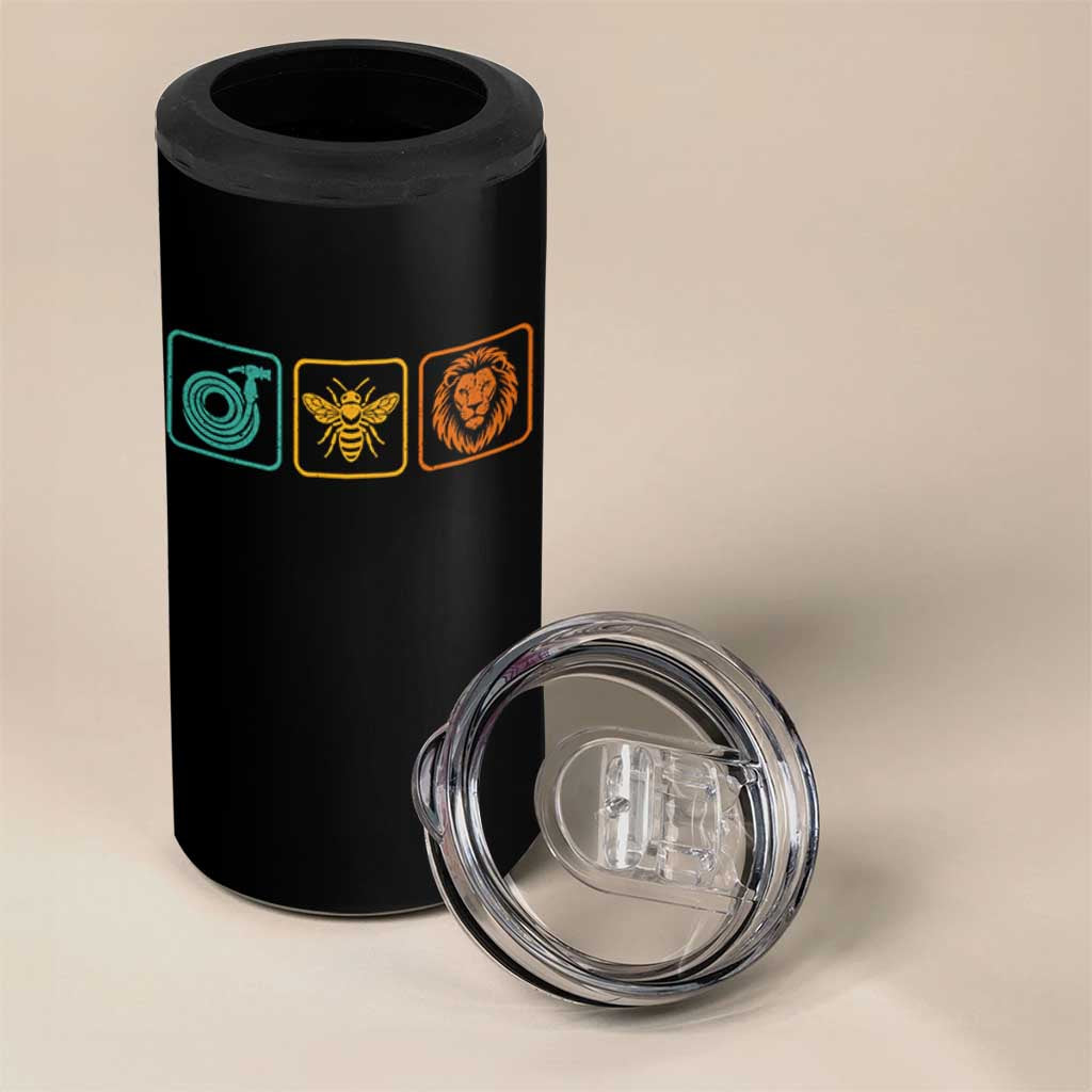 Hose Bee Lion Icons Funny Meme Retro 4 in 1 Can Cooler Tumbler