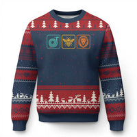 Hose Bee Lion Icons Funny Meme Retro Ugly Christmas Sweater