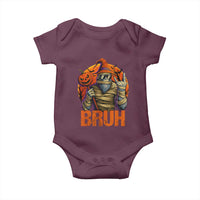 Funny Halloween Bigfoot Baby Onesie Bruh Spooky Mummy Sasquatch Jack O Lantern - Wonder Print Shop