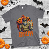 Funny Halloween Bigfoot T Shirt Bruh Spooky Mummy Sasquatch Jack O Lantern - Wonder Print Shop