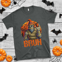 Funny Halloween Bigfoot T Shirt Bruh Spooky Mummy Sasquatch Jack O Lantern - Wonder Print Shop