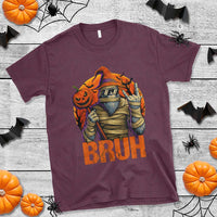 Funny Halloween Bigfoot T Shirt Bruh Spooky Mummy Sasquatch Jack O Lantern - Wonder Print Shop