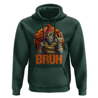 Funny Halloween Bigfoot Hoodie Bruh Spooky Mummy Sasquatch Jack O Lantern - Wonder Print Shop