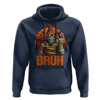 Funny Halloween Bigfoot Hoodie Bruh Spooky Mummy Sasquatch Jack O Lantern - Wonder Print Shop