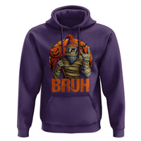 Funny Halloween Bigfoot Hoodie Bruh Spooky Mummy Sasquatch Jack O Lantern - Wonder Print Shop