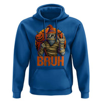Funny Halloween Bigfoot Hoodie Bruh Spooky Mummy Sasquatch Jack O Lantern - Wonder Print Shop