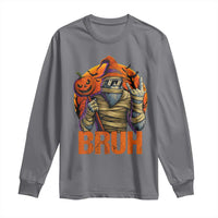 Funny Halloween Bigfoot Long Sleeve Shirt Bruh Spooky Mummy Sasquatch Jack O Lantern - Wonder Print Shop
