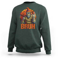 Funny Halloween Bigfoot Sweatshirt Bruh Spooky Mummy Sasquatch Jack O Lantern - Wonder Print Shop