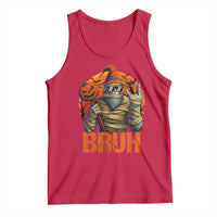 Funny Halloween Bigfoot Tank Top Bruh Spooky Mummy Sasquatch Jack O Lantern - Wonder Print Shop
