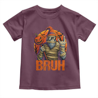 Funny Halloween Bigfoot Toddler T Shirt Bruh Spooky Mummy Sasquatch Jack O Lantern - Wonder Print Shop
