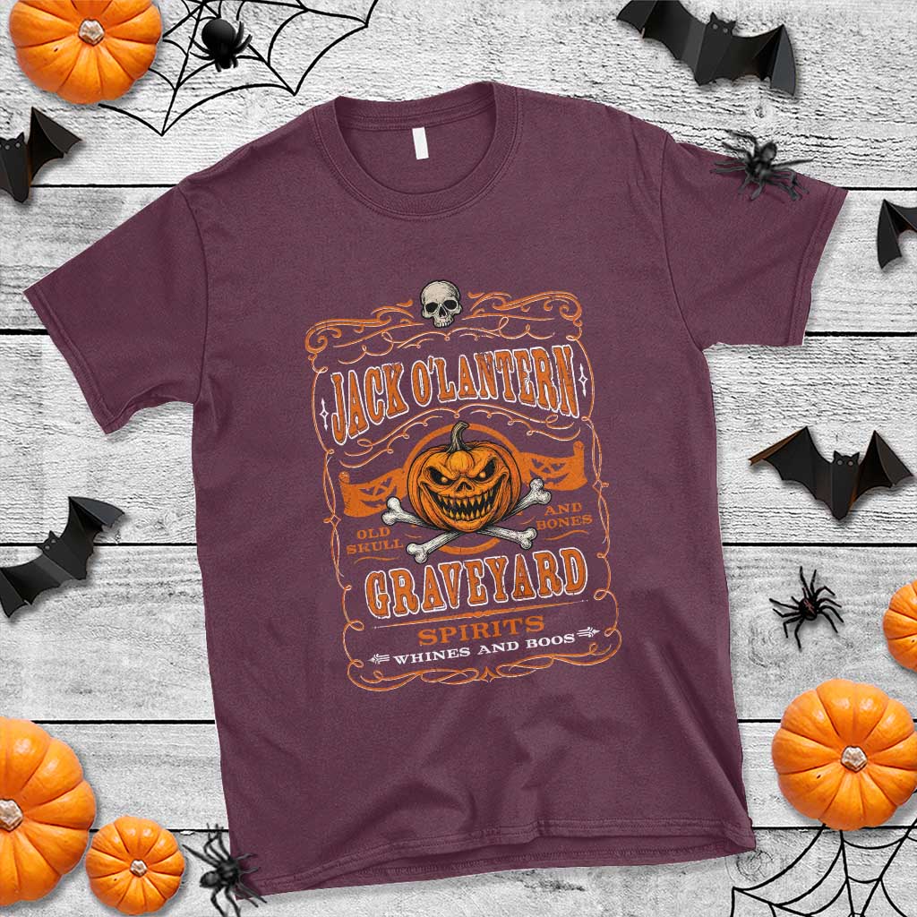Halloween Jack O Lantern T Shirt Scary Skull Pumpkin Face - Wonder Print Shop