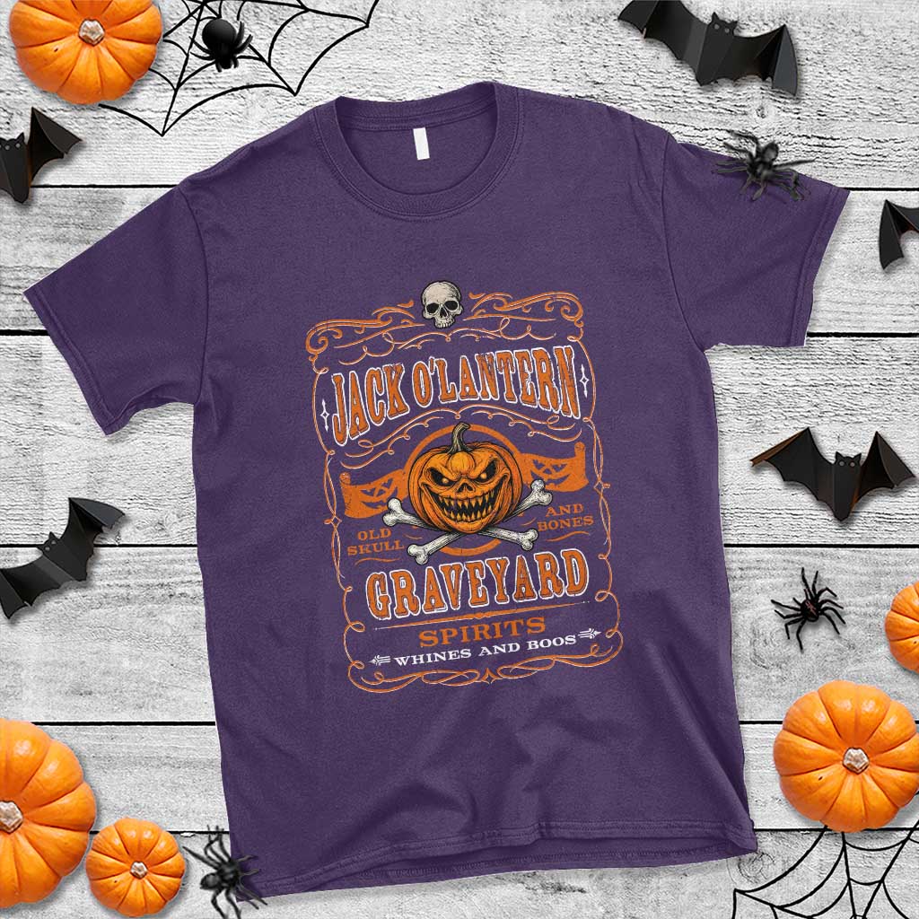 Halloween Jack O Lantern T Shirt Scary Skull Pumpkin Face - Wonder Print Shop