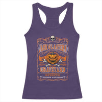 Halloween Jack O Lantern Racerback Tank Top Scary Skull Pumpkin Face - Wonder Print Shop