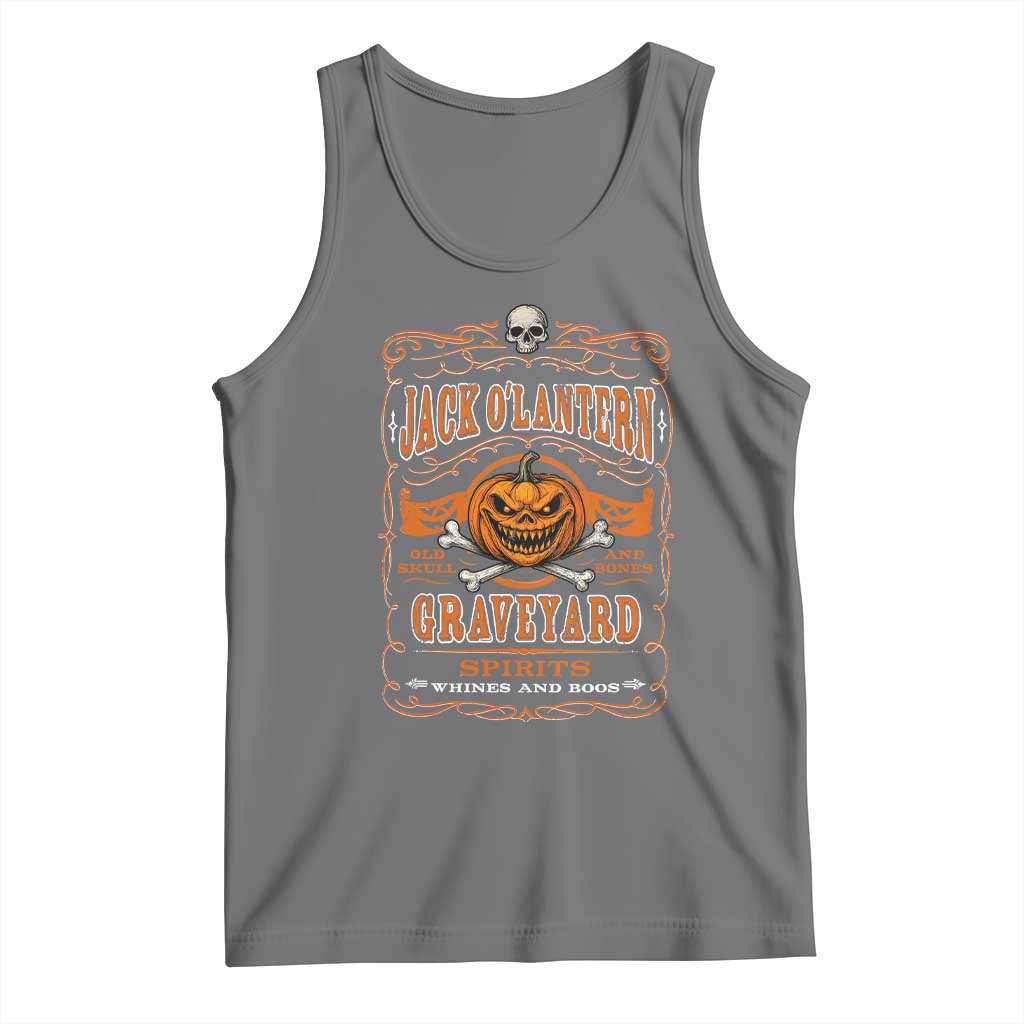Halloween Jack O Lantern Tank Top Scary Skull Pumpkin Face - Wonder Print Shop