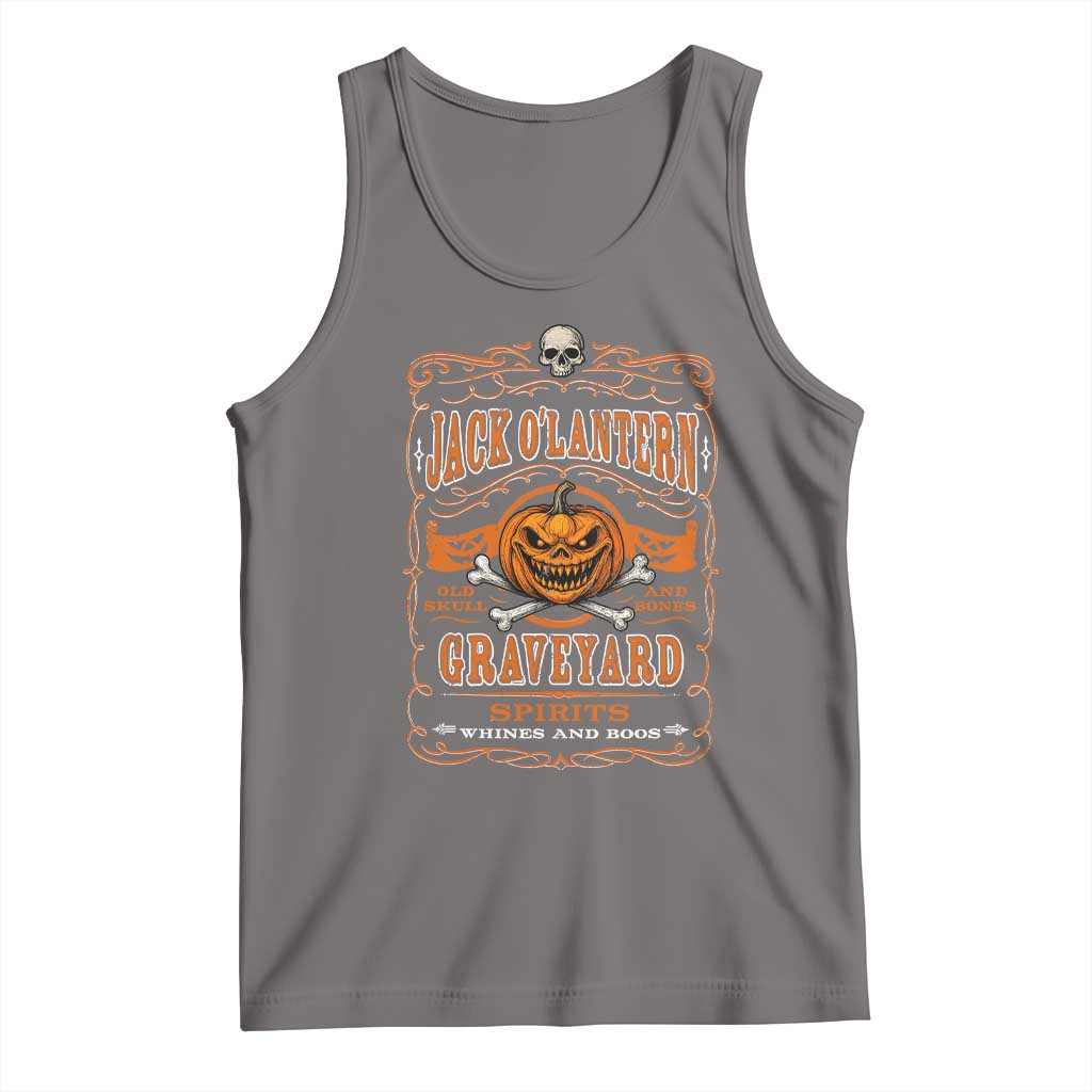 Halloween Jack O Lantern Tank Top Scary Skull Pumpkin Face - Wonder Print Shop