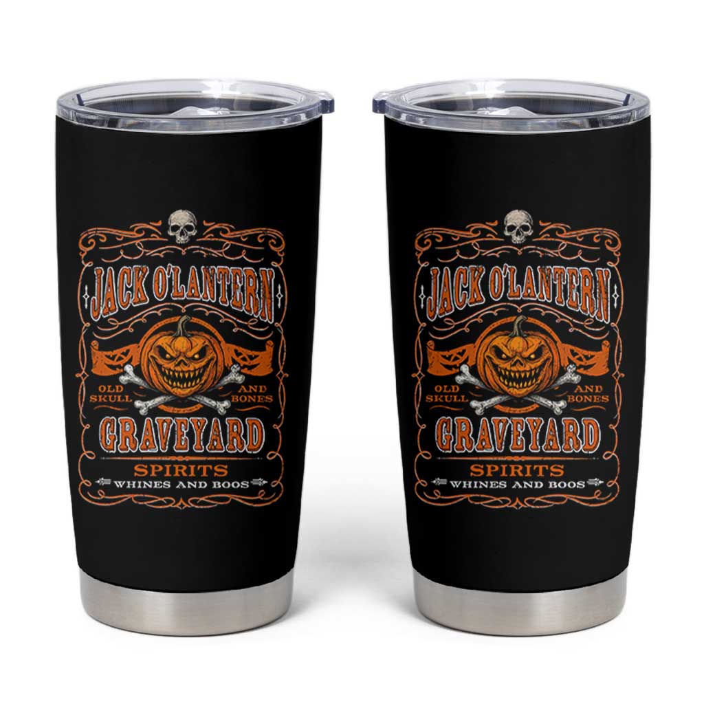 Halloween Jack O Lantern Tumbler Cup Scary Skull Pumpkin Face - Wonder Print Shop