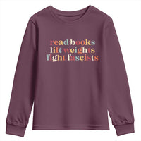 Read Books Lift Weights Fight Fascists Youth Sweatshirt - Wonder Print Shop