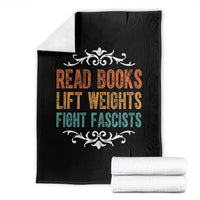 Read Books Lift Weights Fight Fascists Throw Blanket Reading Activism - Wonder Print Shop