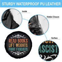 Read Books Lift Weights Fight Fascists Spare Tire Cover Reading Activism - Wonder Print Shop