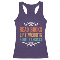 Read Books Lift Weights Fight Fascists Racerback Tank Top Reading Activism - Wonder Print Shop