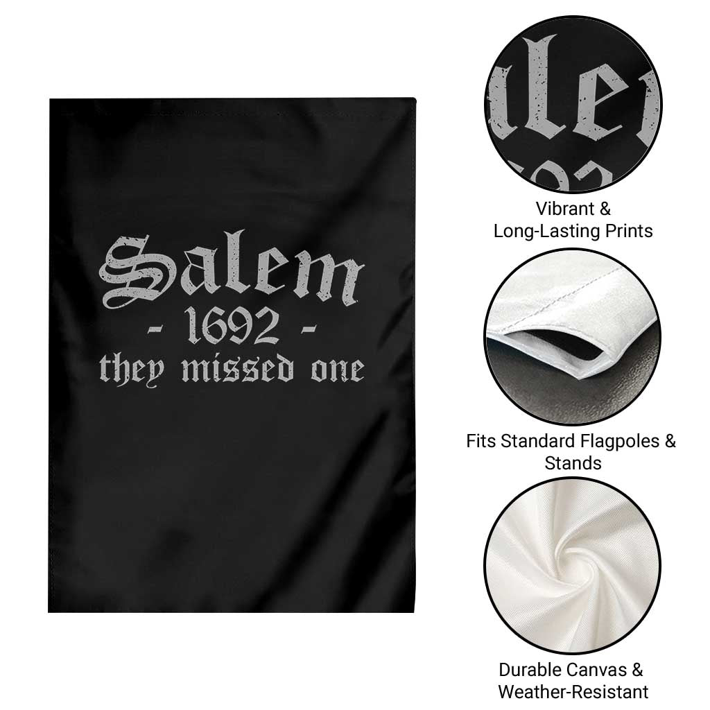 Salem 1692 They Missed One Garden Flag Halloween Feminist Witch Trials Gothic - Wonder Print Shop