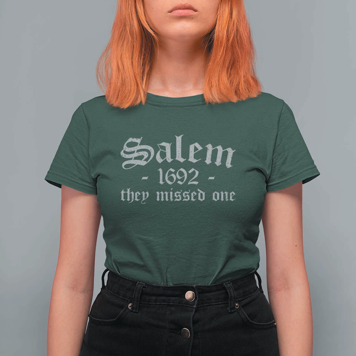 Salem 1692 They Missed One T Shirt For Women Halloween Feminist Witch Trials Gothic - Wonder Print Shop