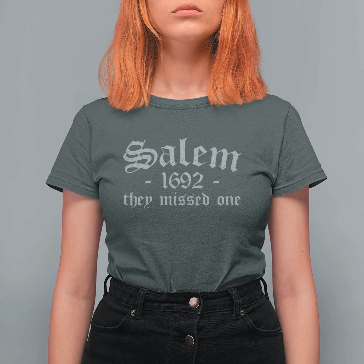 Salem 1692 They Missed One T Shirt For Women Halloween Feminist Witch Trials Gothic - Wonder Print Shop