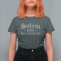 Salem 1692 They Missed One T Shirt For Women Halloween Feminist Witch Trials Gothic - Wonder Print Shop