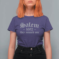 Salem 1692 They Missed One T Shirt For Women Halloween Feminist Witch Trials Gothic - Wonder Print Shop