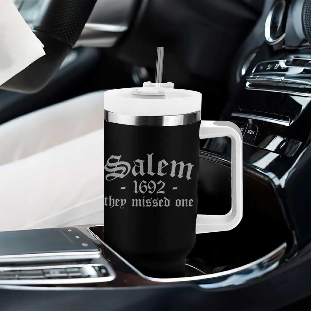 Salem 1692 They Missed One Tumbler With Handle Halloween Feminist Witch Trials Gothic - Wonder Print Shop