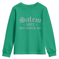 Salem 1692 They Missed One Youth Sweatshirt Halloween Feminist Witch Trials Gothic - Wonder Print Shop
