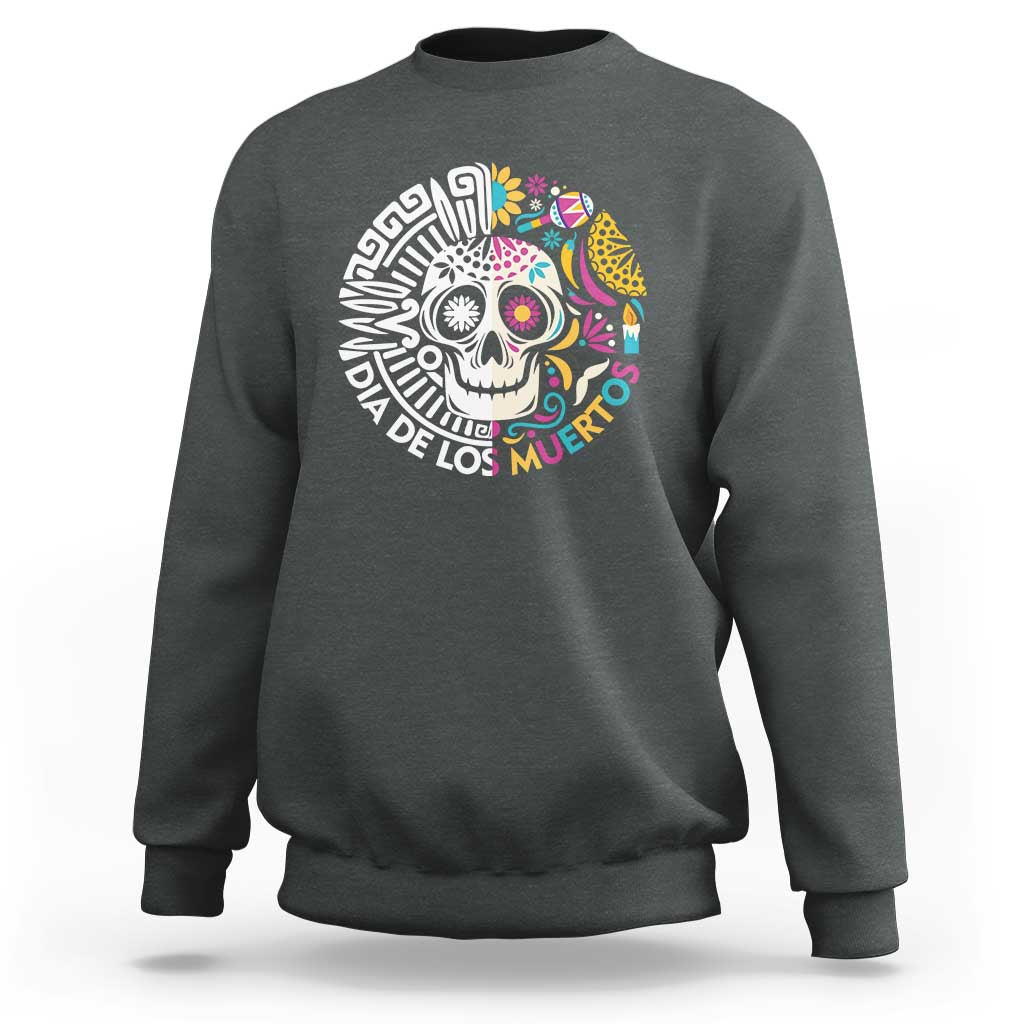 Day Of The Dead Sweatshirt Dia De Los Muertos Sugar Skull Mexican - Wonder Print Shop