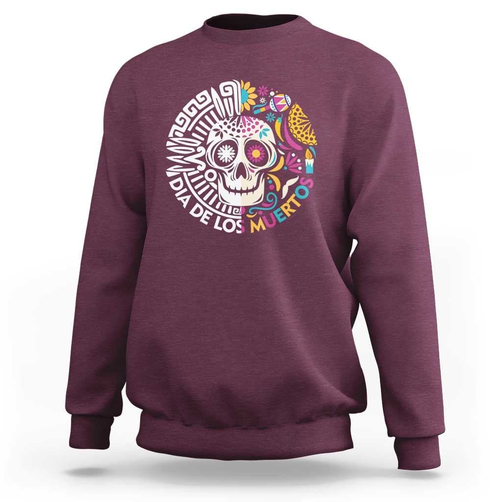 Day Of The Dead Sweatshirt Dia De Los Muertos Sugar Skull Mexican - Wonder Print Shop