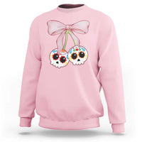 Day Of The Dead Sweatshirt Sugar Skull Pink Bow Coquette Aesthetic - Wonder Print Shop