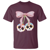 Day Of The Dead T Shirt Sugar Skull Pink Bow Coquette Aesthetic - Wonder Print Shop