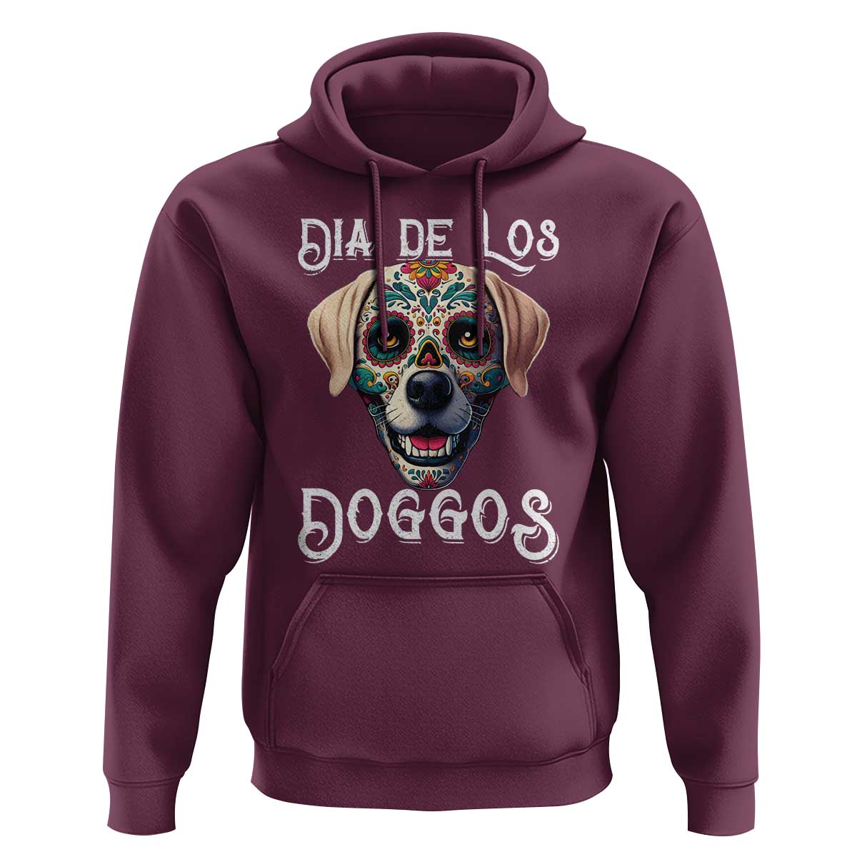 Day Of The Dead Hoodie Dia De Los Doggos Dog Calaca Face Painting