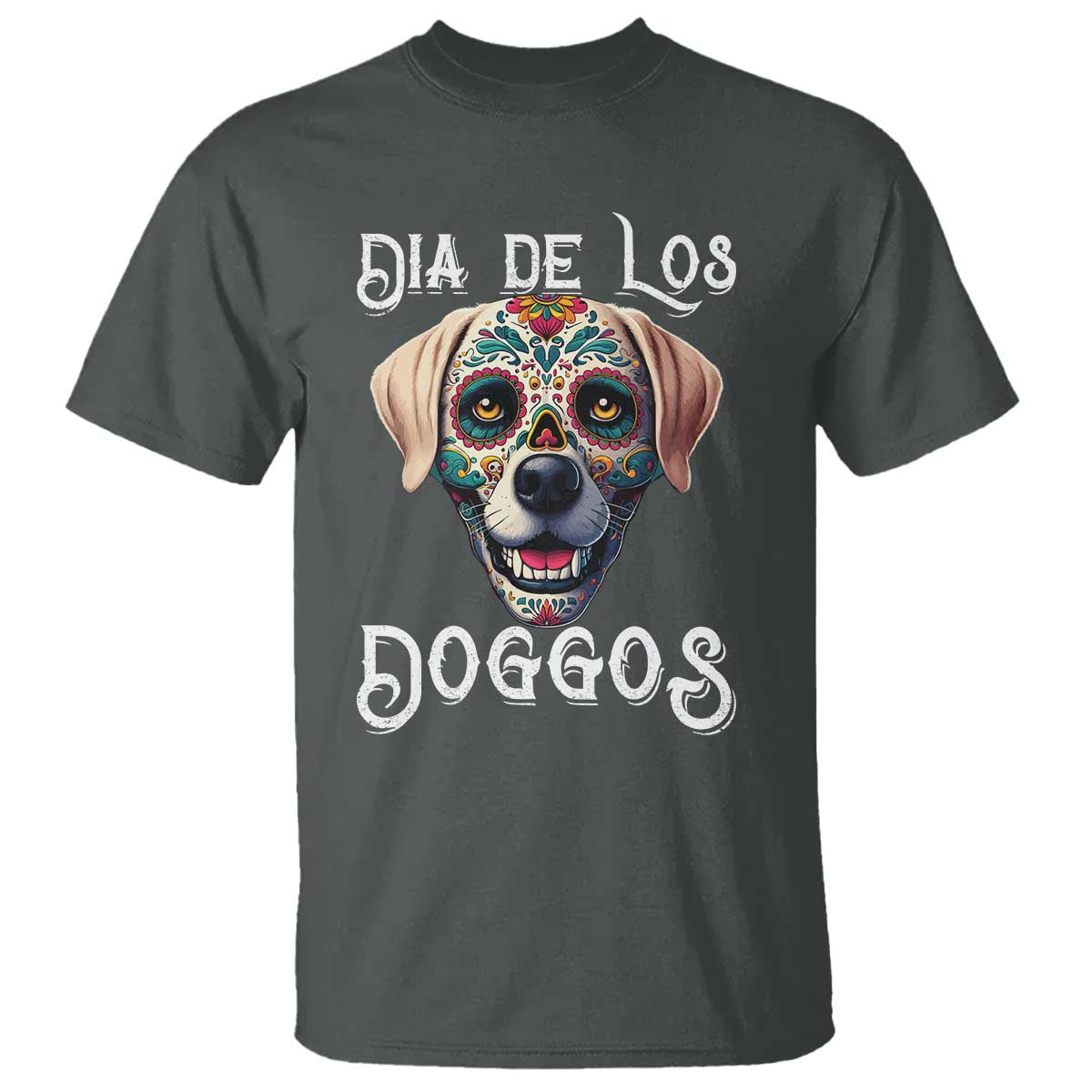 Day Of The Dead T Shirt Dia De Los Doggos Dog Calaca Face Painting - Wonder Print Shop