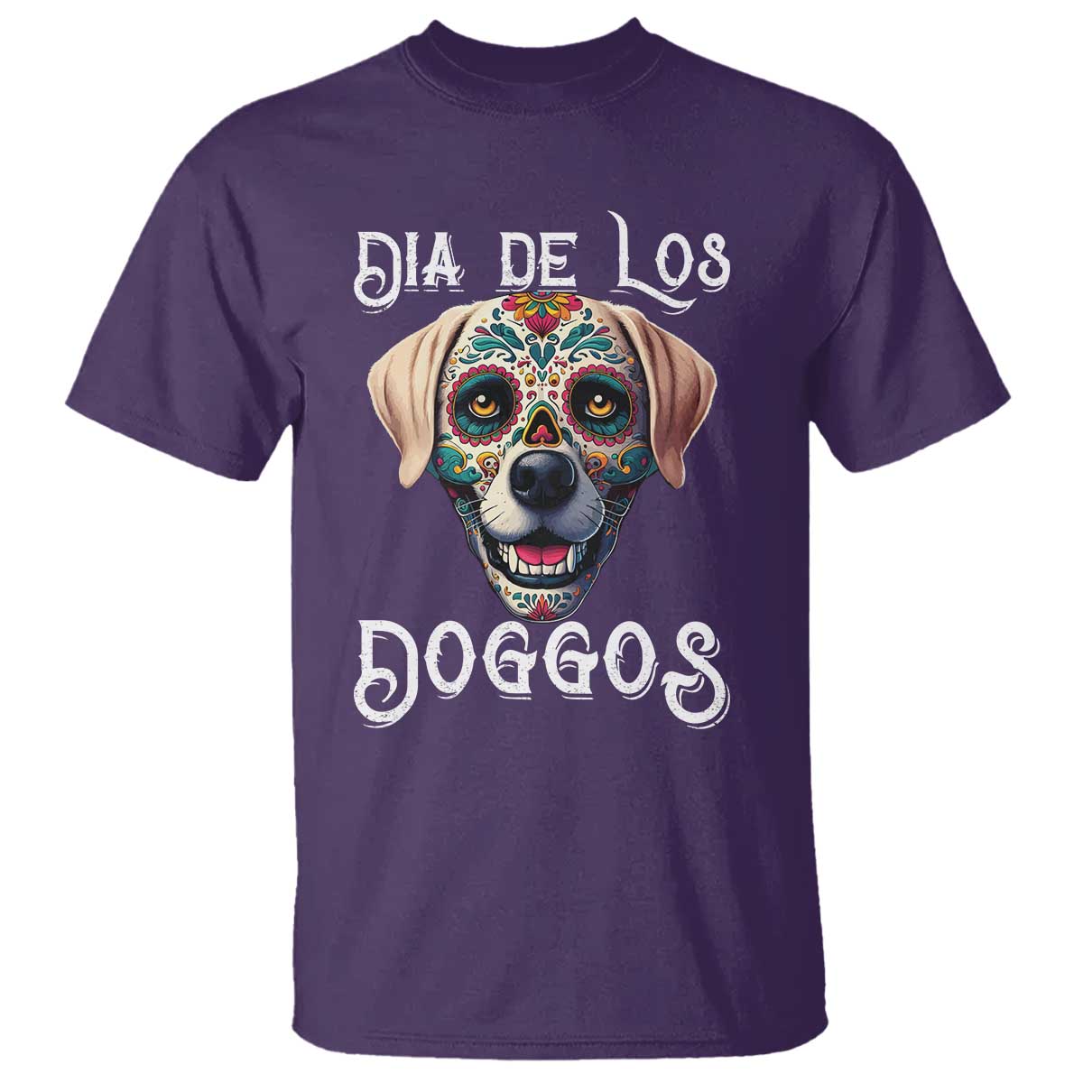 Day Of The Dead T Shirt Dia De Los Doggos Dog Calaca Face Painting - Wonder Print Shop