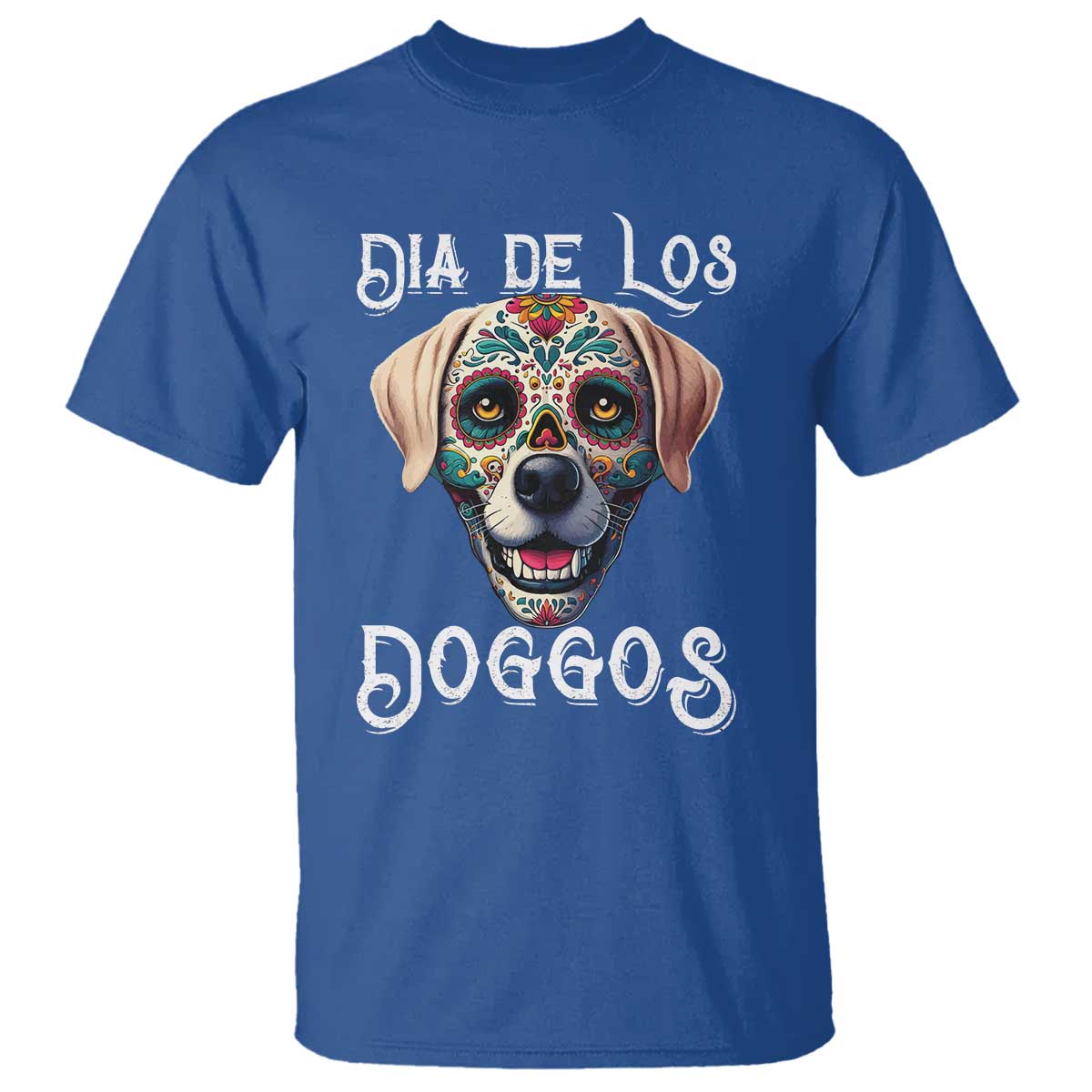 Day Of The Dead T Shirt Dia De Los Doggos Dog Calaca Face Painting - Wonder Print Shop