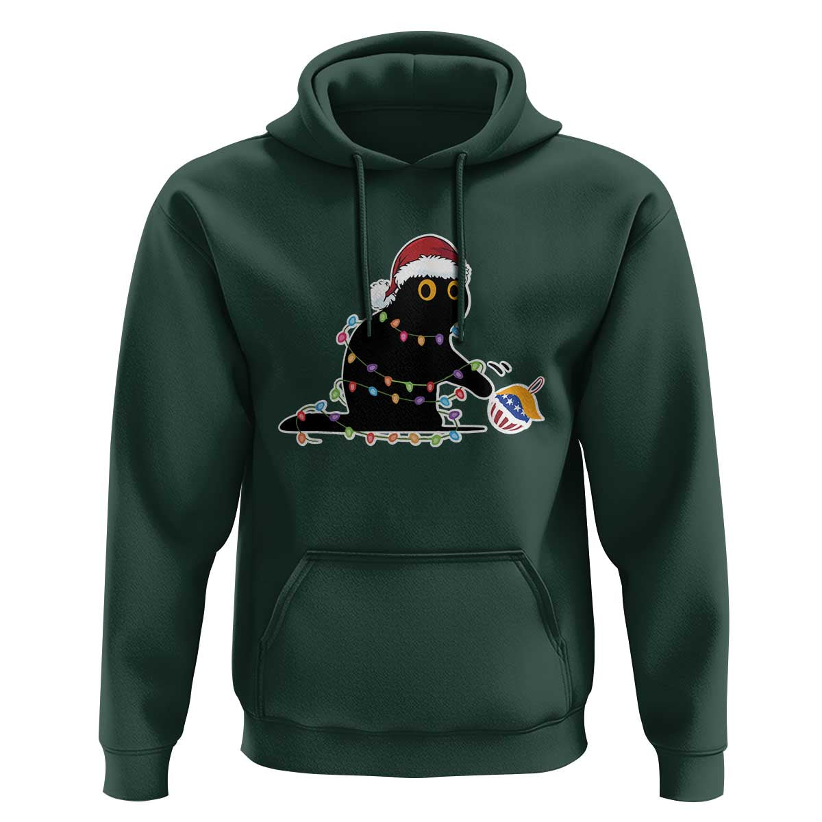 Funny Harris Supporter Hoodie Christmas Black Cat With Bauble