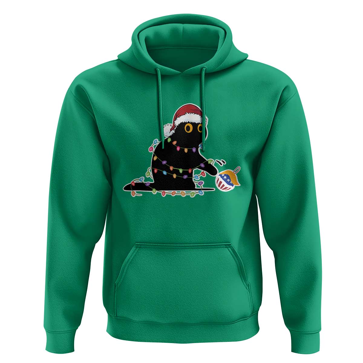 Funny Harris Supporter Hoodie Christmas Black Cat With Bauble