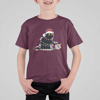 Funny Harris Supporter T Shirt For Kid Christmas Black Cat With Bauble - Wonder Print Shop
