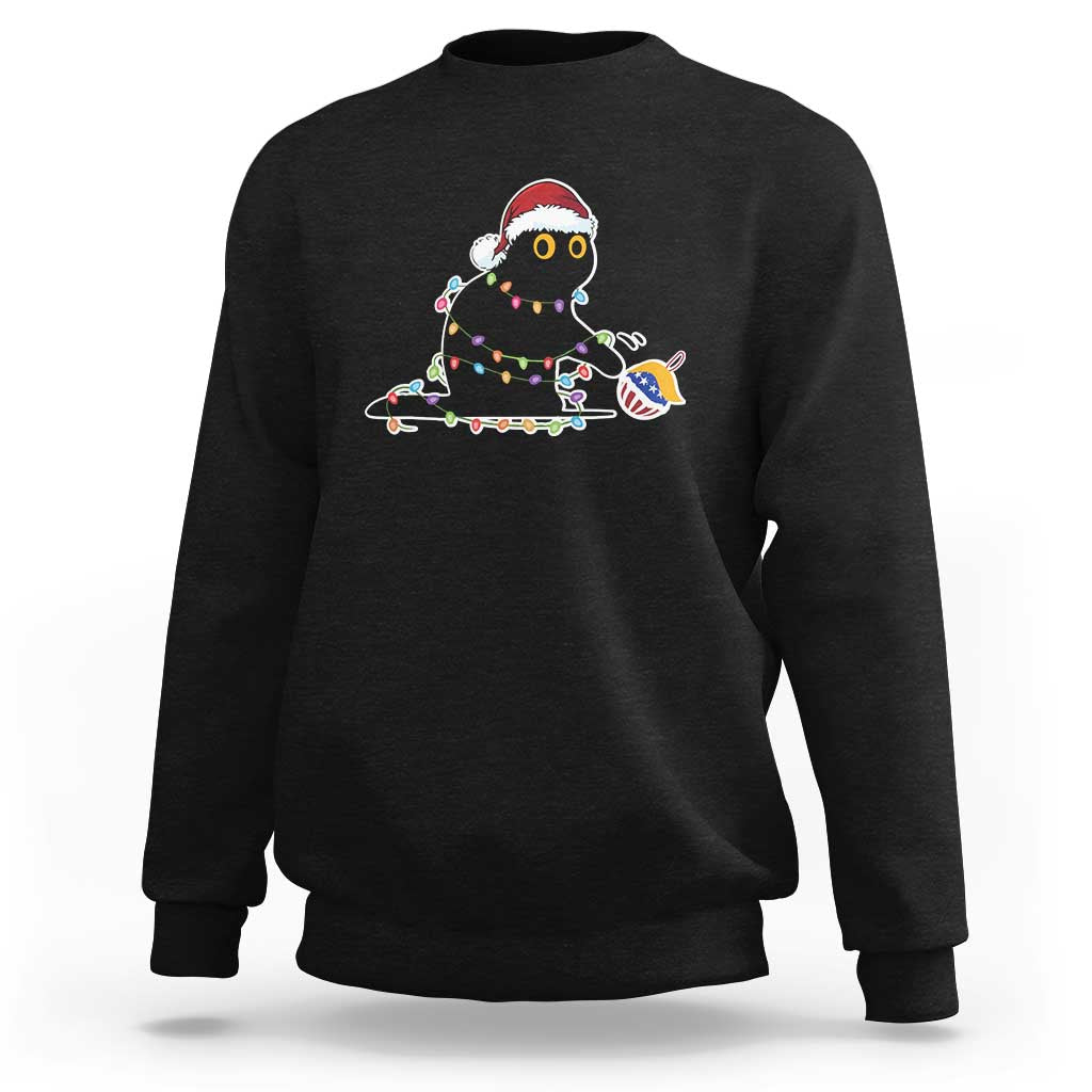 Funny Harris Supporter Sweatshirt Christmas Black Cat With Bauble - Wonder Print Shop