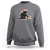 Funny Harris Supporter Sweatshirt Christmas Black Cat With Bauble - Wonder Print Shop