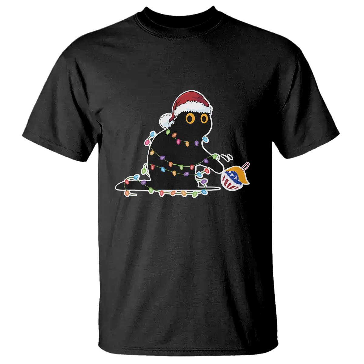 Funny Harris Supporter T Shirt Christmas Black Cat With Bauble - Wonder Print Shop
